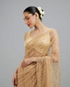 Mohey Women Beige Net Festive Saree