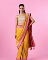 Mohey Women Elegant Yellow Banarasi Saree