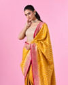 Mohey Women Elegant Yellow Banarasi Saree