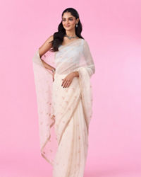 Mohey Women Rani Pink Satin Elegance Saree