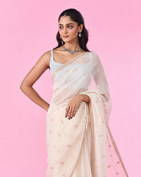 Mohey Women Rani Pink Satin Elegance Saree