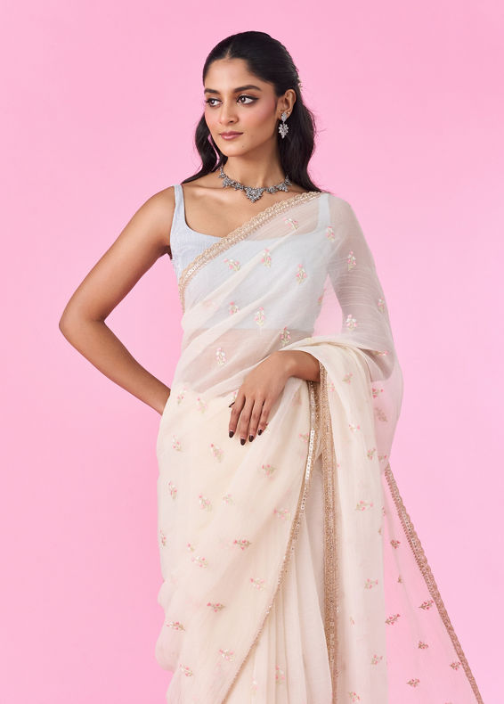 Mohey Women Rani Pink Satin Elegance Saree