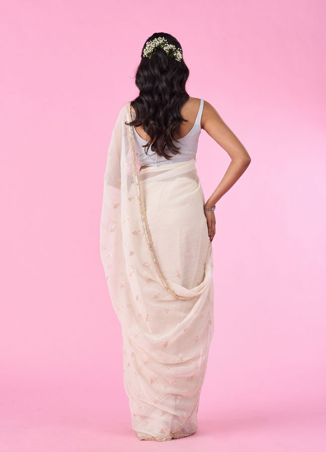 Mohey Women Rani Pink Satin Elegance Saree