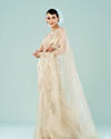 Mohey Women Cream Colored Vision of Elegance Saree