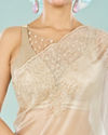 Mohey Women Cream Colored Vision of Elegance Saree