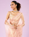 Mohey Women Ravishing Pink Organza Saree