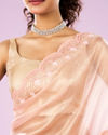 Mohey Women Ravishing Pink Organza Saree