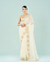 Elegant Cream Chiffon Saree