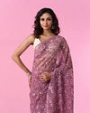 Mohey Women Dusty Pink Elegant Net Saree