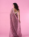 Mohey Women Dusty Pink Elegant Net Saree