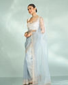 Mohey Women Blue Organza Enchantress Saree