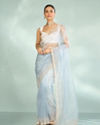 Mohey Women Blue Organza Enchantress Saree