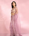 Mohey Women Scintillating Purple Radiance Organza Saree