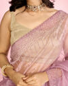 Mohey Women Scintillating Purple Radiance Organza Saree