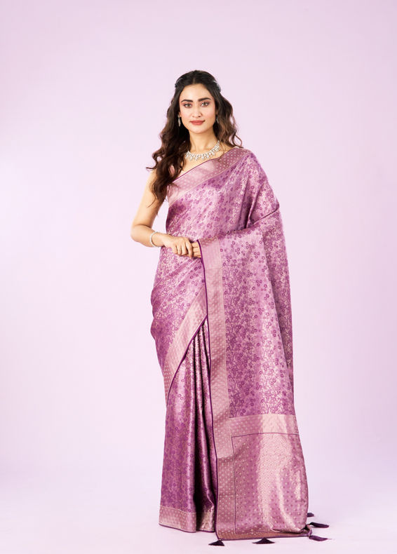 Mohey Women Elegant Purple Symphony Saree