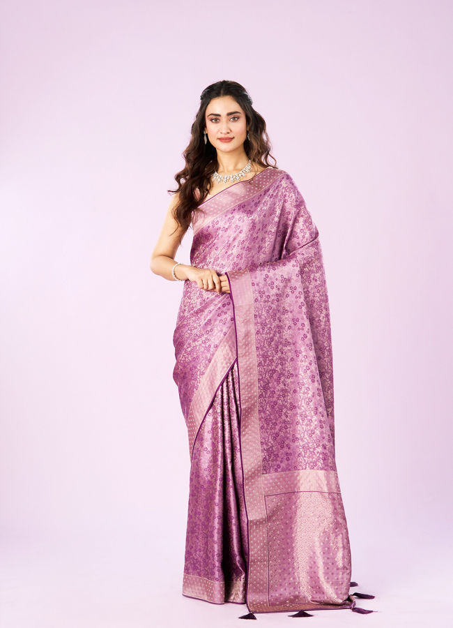 Mohey Women Elegant Purple Symphony Saree