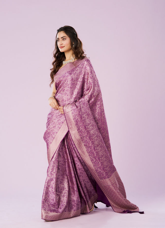 Mohey Women Elegant Purple Symphony Saree