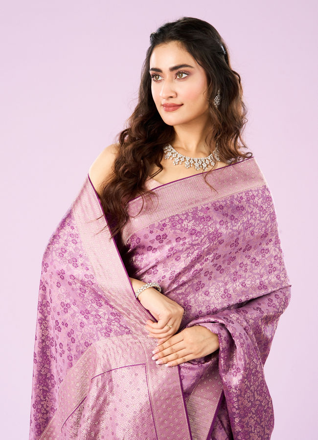 Mohey Women Elegant Purple Symphony Saree