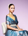 Mohey Women Ethereal Light Blue Saree