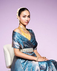 Mohey Women Ethereal Light Blue Saree
