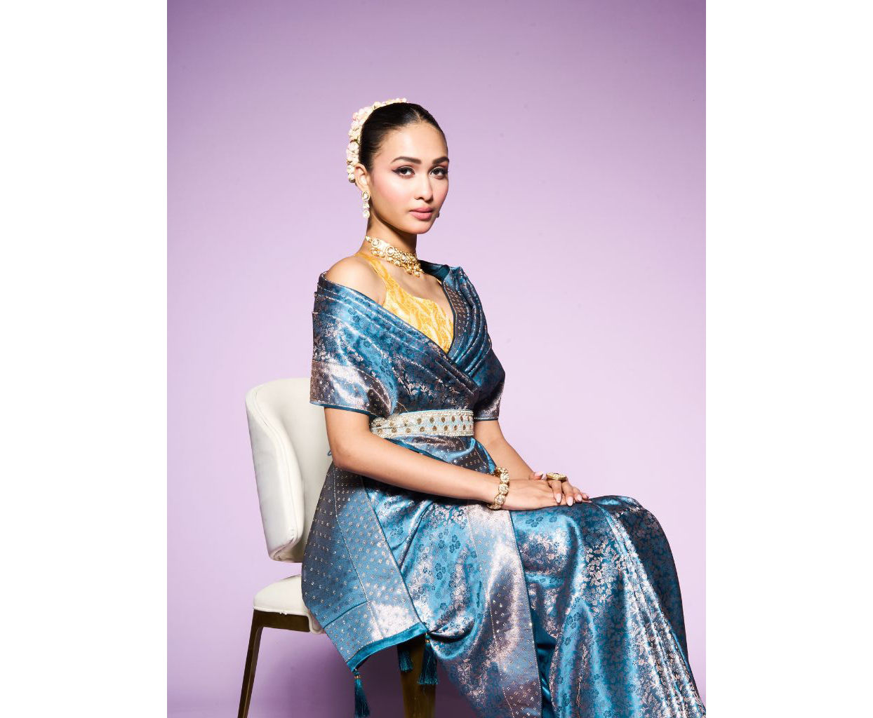 Mohey Women Ethereal Light Blue Saree