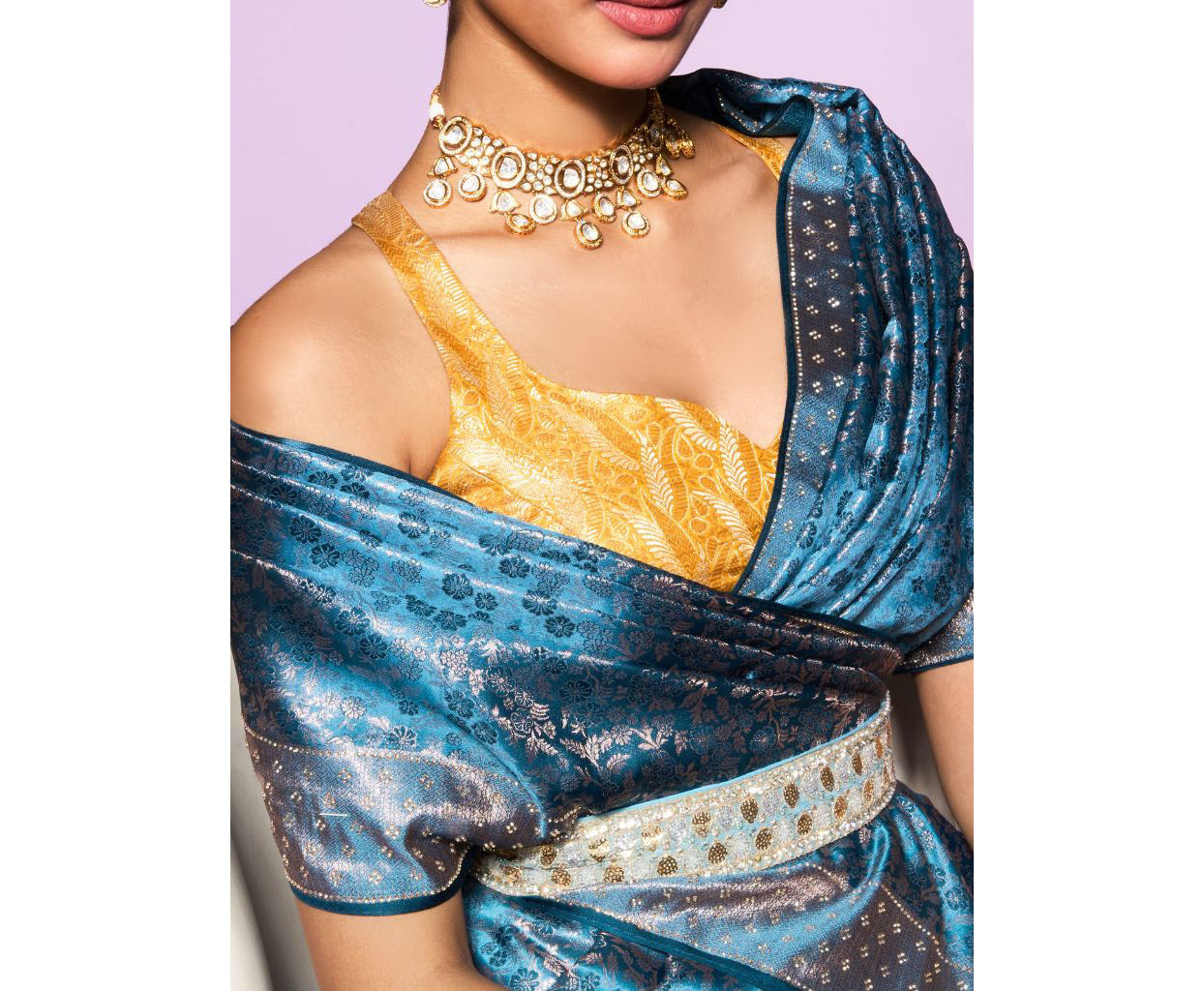 Mohey Women Ethereal Light Blue Saree