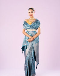 Mohey Women Ethereal Light Blue Saree