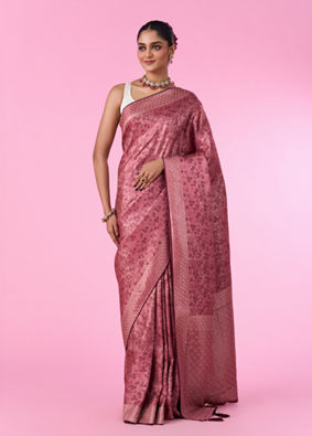Mohey Women Dusty Pink Elegance Saree