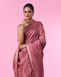 Mohey Women Dusty Pink Elegance Saree