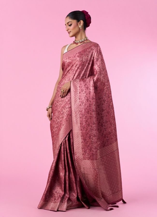 Mohey Women Dusty Pink Elegance Saree