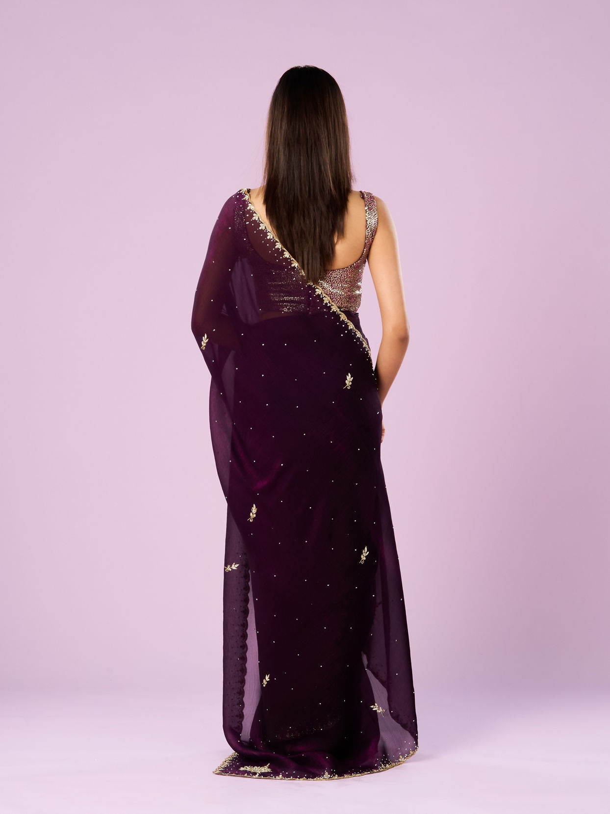 Mohey Women Wine Elegance Saree