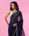 Mohey Women Elegant Indigo Blue Saree