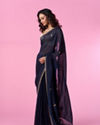Mohey Women Elegant Indigo Blue Saree