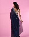 Mohey Women Elegant Indigo Blue Saree