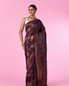Silken Elegance Wine Banarasi Saree