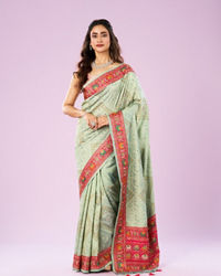 Mohey Women Sea Green Splendor Saree