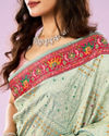 Mohey Women Sea Green Splendor Saree