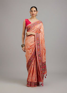 Mohey Women Peach Elegance Saree