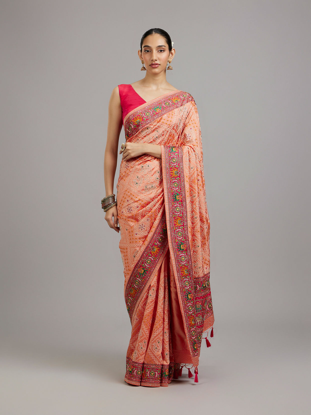 Mohey Women Peach Elegance Saree