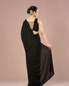 Mohey Women Black Satin Elegance Saree