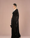 Mohey Women Black Satin Elegance Saree