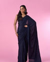 Mohey Women Blue Indigo Regal Satin Saree