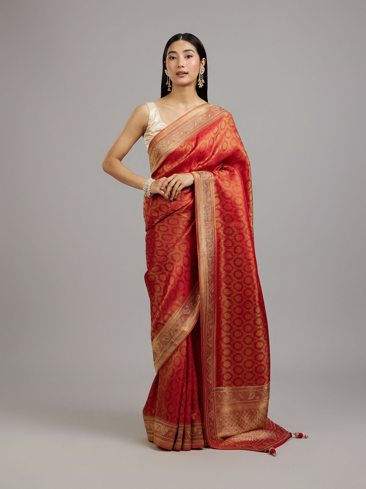 Mohey Women Scarlet Elegance Saree