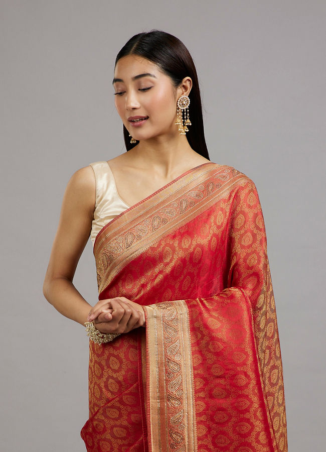 Mohey Women Scarlet Elegance Saree