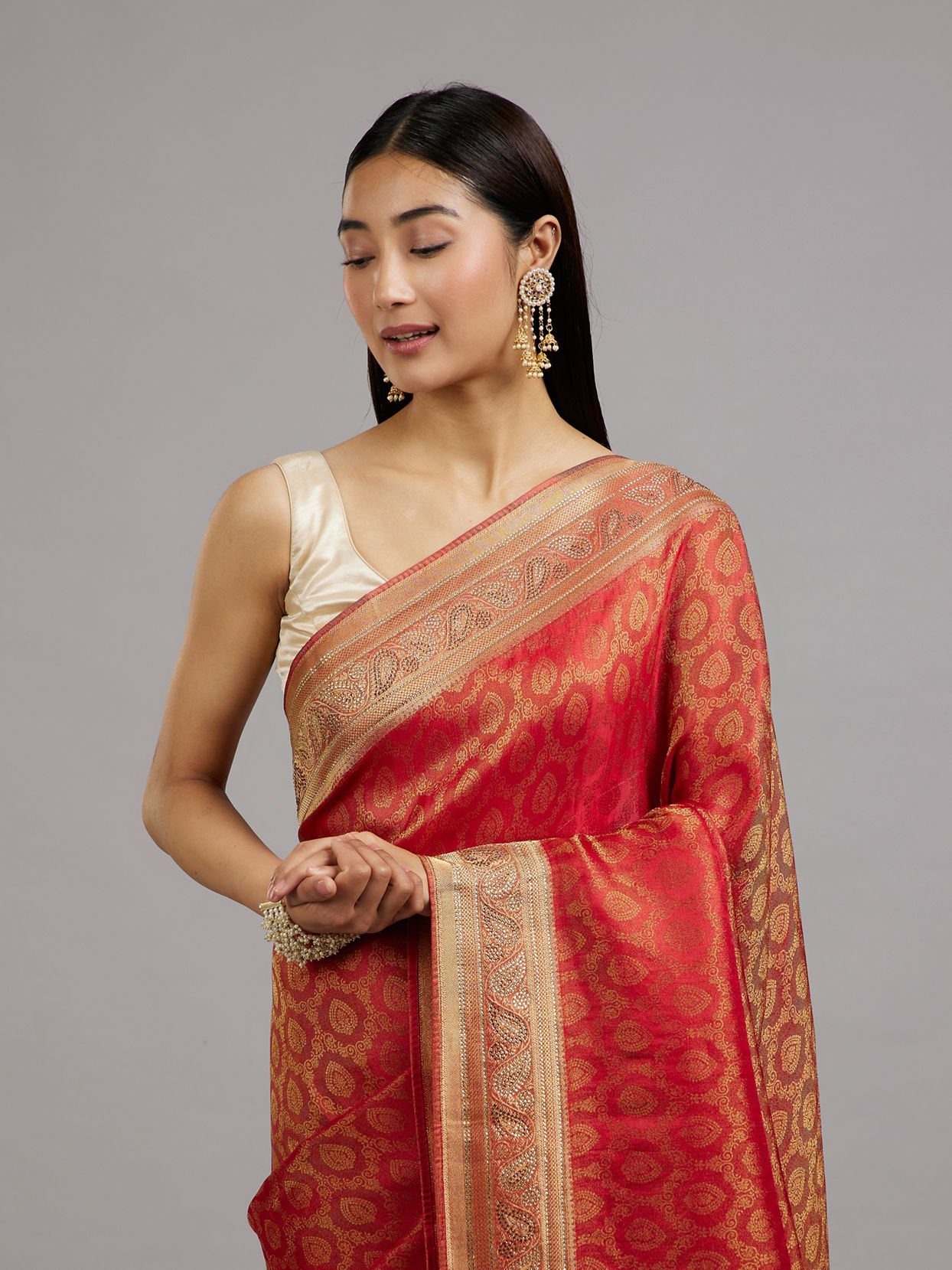 Mohey Women Scarlet Elegance Saree