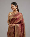 Mohey Women Elegant Wine Saree