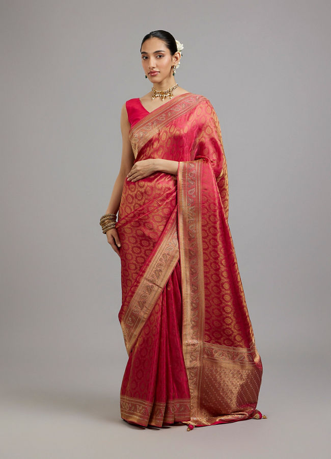 Mohey Women Rani Pink Elegance Saree