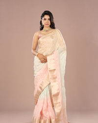 Mohey Women Light Pink-Blue Grandeur Saree