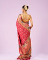 Mohey Women Elegance Overlaid Pink Saree