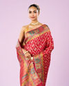 Mohey Women Elegance Overlaid Pink Saree